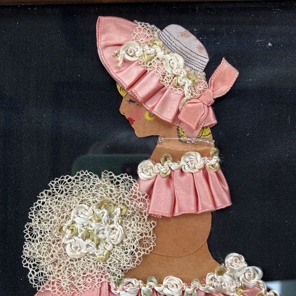 Antique Framed Paper Doll Wall Art for Home Decor - Picture 2 of 5